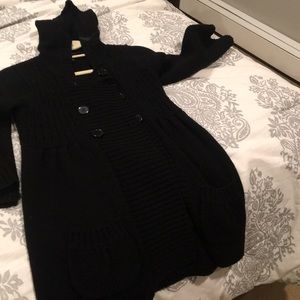 Black hooded sweater